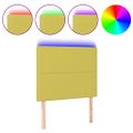 vidaXL Čelo postele s LED zelené 100x5x118/128 cm látka