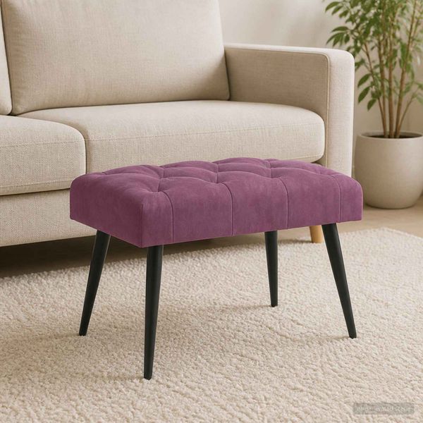 vidaXL Lavica s gombíkovým prešívaním Fialová 60 x 40 x 45 cm Zamat
