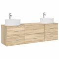 vidaXL Set kabinetov do kúpeľne 3 ks Dub sonoma 62,5 x 44,5 x 50 cm