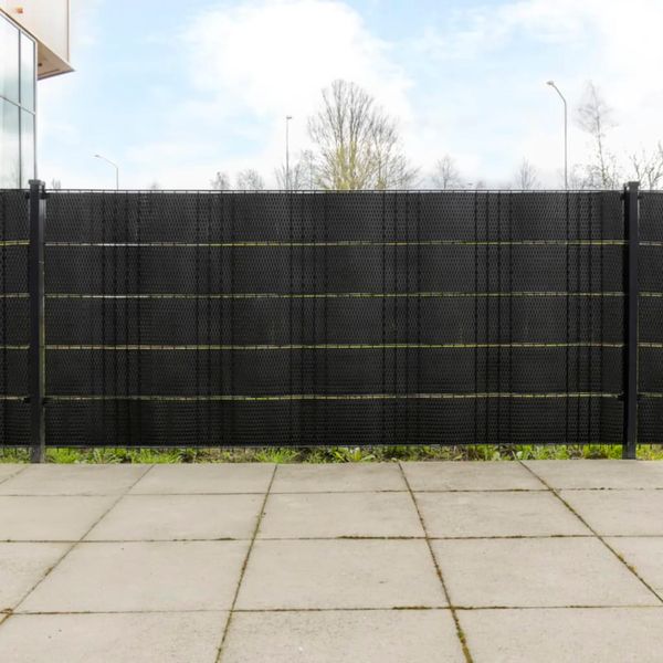 vidaXL Balkónové zásteny 10 ks čierne 255x19 cm polyratan
