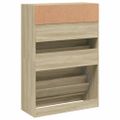 vidaXL Botník s 2 výklopnými zásuvkami dub sonoma 80x34x116 cm