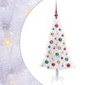 vidaXL Umelý vianočný stromček s 150 LED-i Biela 120 cm PVC a oceľ
