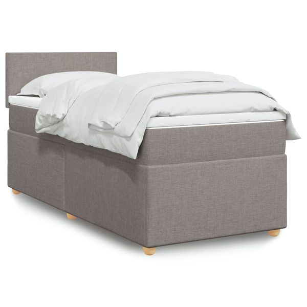 vidaXL Boxspring posteľ s matracom sivohnedý 100x200 cm látka