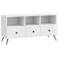 vidaXL TV skrinka Biela s vysokým leskom 102 x 34,5 x 50 cm