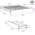 vidaXL Posteľný rám so zásuvkami hnedý dub 200x200 cm kompozitné drevo