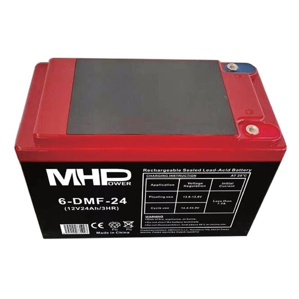 Baterie olověná 12V / 24 Ah MHPower 6-DMF-24 GEL Trakční