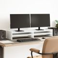 vidaXL Stojan na monitor biely 100x24x16 cm kompozitné drevo