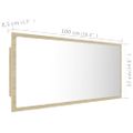 vidaXL LED kúpeľňové zrkadlo dubu sonoma 100x8,5x37 cm, akryl
