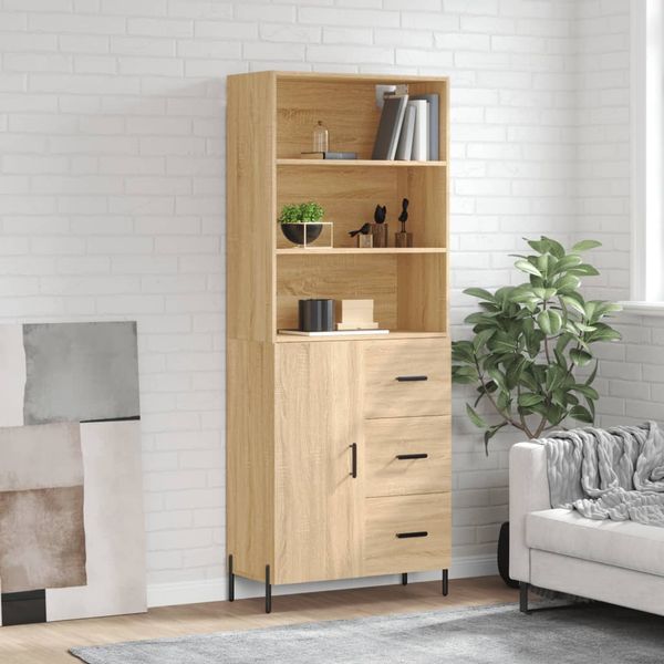 vidaXL Vysoká skrinka dub sonoma 69,5x34x180 cm spracované drevo