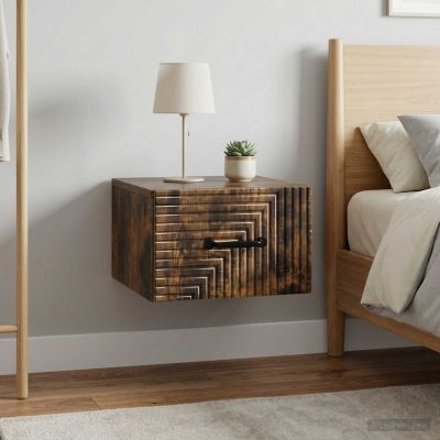 vidaXL Nástenná nočná skrinka 2 ks Dymový dub 34,5 x 33 x 20 cm