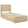 vidaXL Rám postele Sonoma dub a striebro 75 x 190 cm Kompozitné drevo