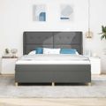 vidaXL Posteľ s pružinovým rámom Tmavo šedá 200 x 180 cm látka