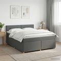 vidaXL Posteľ boxspring s matracom Tmavosivá 140 x 200 cm Látka