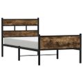 vidaXL Posteľný rám bez matraca dymový dub 75x190 cm kompozitné drevo