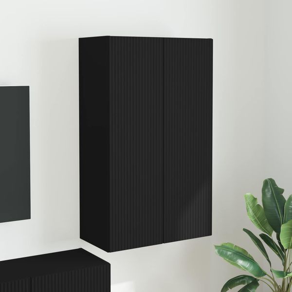vidaXL TV nástenná skriňa Čierna 59,5 x 31 x 100 cm Kompozitné drevo