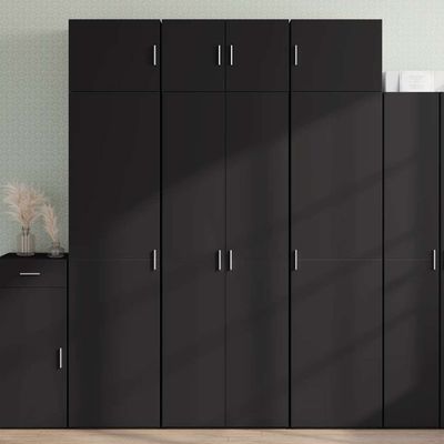 vidaXL Úložná skrinka čierna 70x42,5x225 cm kompozitné drevo