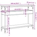 vidaXL Konzolový stolík s policou hnedý dub 100x29x75 cm kompoz. drevo