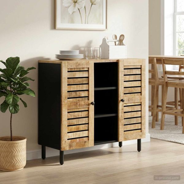 vidaXL Úložné skrine Prírodná 90 x 33 x 75 cm Masívne mango drevo