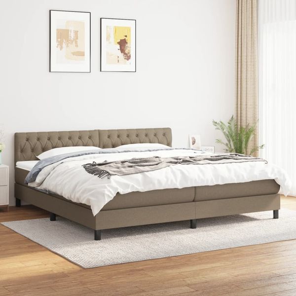 vidaXL Boxspring posteľ s matracom sivohnedý 200x200 cm látka