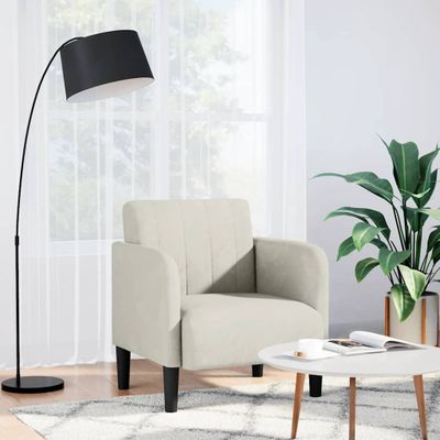 vidaXL Rozkladacia pohovka s podrúčkami, krémová, 54 cm, zamatová