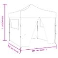 vidaXL Skladací párty stan so 4 bočnými stenami antracitový 3x3 m
