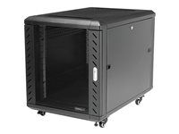 Network Rack with Glass Door - 19 inch Computer Cabinet for Server Room or Office (RK1236BKF) - Rozvádzač stojanový skriňa - čierna - 12U - 36"