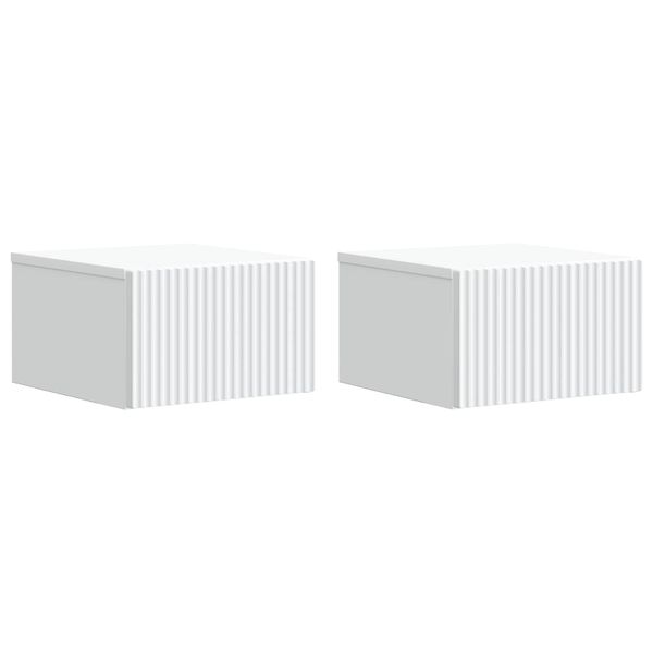 vidaXL Nástenná nočná skrinka Nástenný 2 pcs Biela 33 x 34,5 x 20 cm