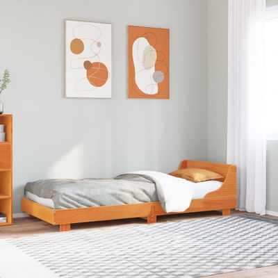vidaXL Posteľ bez matraca voskovo hnedá 75x190 cm masívna borovica