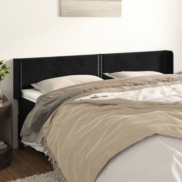 vidaXL Čelo postele so záhybmi čierne 183x16x78/88 cm zamat