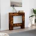 vidaXL Obloženie krbu dymový dub 81x18x82 cm kompozitné drevo
