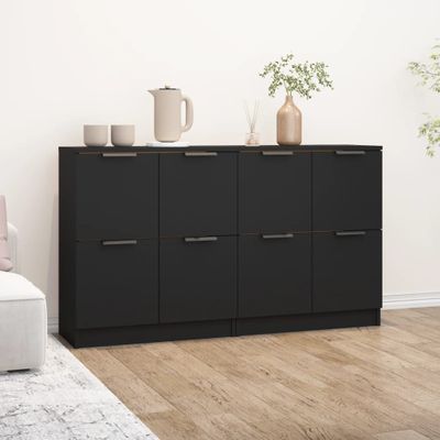 vidaXL Komody 2 ks čierna 60x30x70 cm spracované drevo