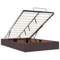 vidaXL Ottoman posteľ s matracom a LED Tmavohnedá 120 x 190 cm Látka
