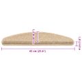 vidaXL Schodové rohože 15 ks 65x21x4 cm svetlobéžové, polkruhové, veľké