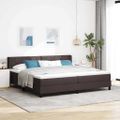 vidaXL Posteľ s pružinovým rámom Tmavohnedá 200 x 200 cm látka