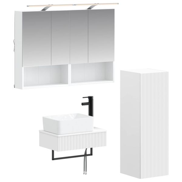 vidaXL Set kabinetov do kúpeľne 4 pcs Biela 50 x 14,5 x 70 cm