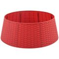 vidaXL Vianočnásukňastromčeka Červená Ø 65 x 24 cm Plast