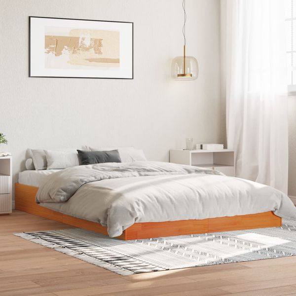 vidaXL Posteľ bez matraca voskový 150x200 cm masívna borovica
