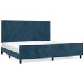 vidaXL Rám postele bez matraca tmavomodrý 200x200 cm zamat