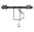 Neomounts DS75S-950WH2/Držák displeje/na stůl/17-27"/svorka+průch./VESA 100X100/nosn.2x8kg/plyn.píst/2 dis Držák, VESA, stolní, pro 2 ploché monitory, úhloprícka 17"–27", náklon 120°, otácení 180°, rotace 360°, nosnost 2×8kg, bílý