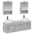 vidaXL Set kabinetov do kúpeľne 5 pcs Betónovo sivá 50 x 14,5 x 70 cm