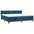 vidaXL Posteľný rám boxsping s matracom tmavomodrý 200x200 cm zamat