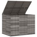 vidaXL Záhradný box na vankúše z polyratanu 145x100x103 cm sivý