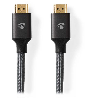 NEDIS PROFIGOLD High Speed HDMI 2.0 kábel s ethernetom/ 4K@60Hz/ zlacnené konektory HDMI-HDMI/ bavlna/ sivý/ BOX/ 2m Kábel, HDMI, High Speed, s ethernetom, zlacnené konektory, 4K, 3D, ARC, HDR, HDCP, HDMI-CEC, box, 2m, sivý