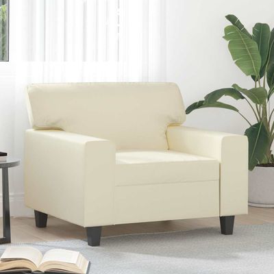 vidaXL Kreslo krémové 60 cm umelá koža