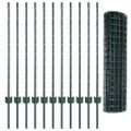 vidaXL Euro oplotenie s pilierom 25 x 1 m PVC potiahnutá oceľ Zelená
