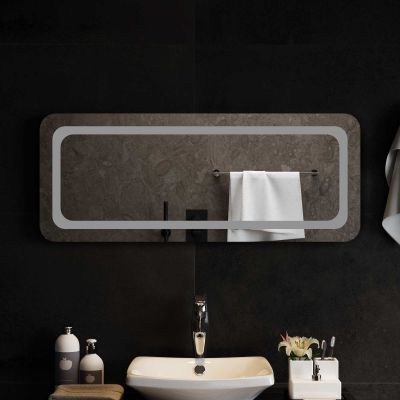 vidaXL Zrkadlo do kúpeľne s LED Priehľadná 100 x 40 cm tvrdené sklo