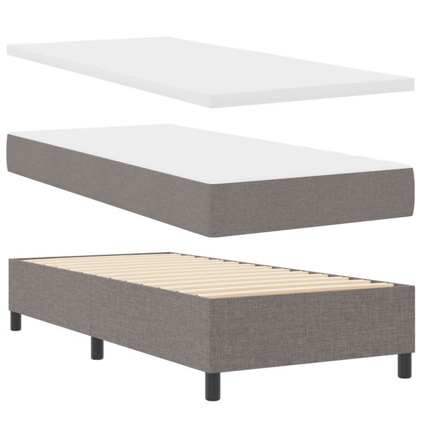 vidaXL Posteľ s pružinovým rámom Sivohnedá 100 x 200 cm látka