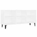 vidaXL TV stolík kovové nohy biely 103,5x30x50 cm