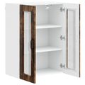 vidaXL Nástenný sklenený kabinet PORTO Dymová dub 60 x 31 x 80 cm