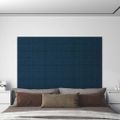 vidaXL Nástenné panely 12 ks modré 60x30 cm zamat 2,16 m²